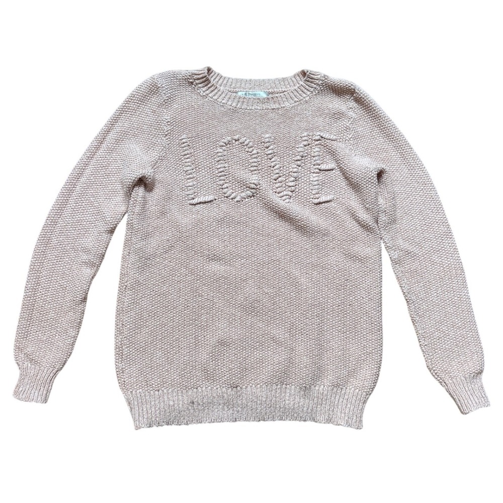 LC Lauren Conrad Sweater Women Pink‎ Good Love Graphic Knit Pullover SIZE M